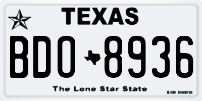 TX license plate BDO8936