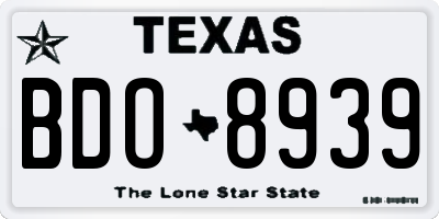 TX license plate BDO8939