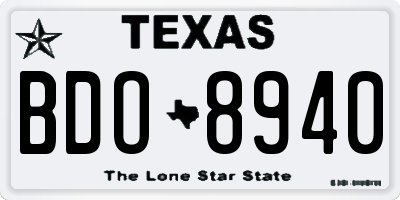 TX license plate BDO8940