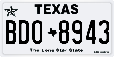 TX license plate BDO8943