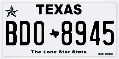 TX license plate BDO8945