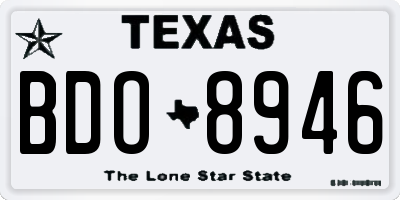 TX license plate BDO8946
