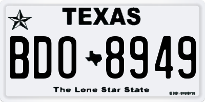 TX license plate BDO8949