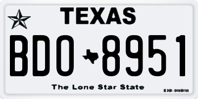 TX license plate BDO8951