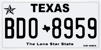 TX license plate BDO8959