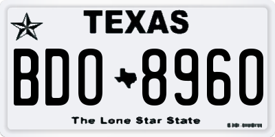 TX license plate BDO8960