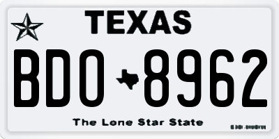 TX license plate BDO8962