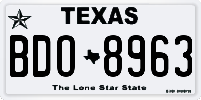 TX license plate BDO8963