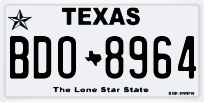 TX license plate BDO8964