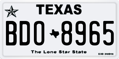 TX license plate BDO8965