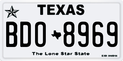 TX license plate BDO8969