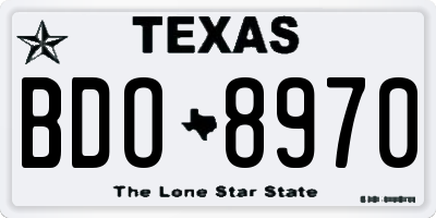 TX license plate BDO8970
