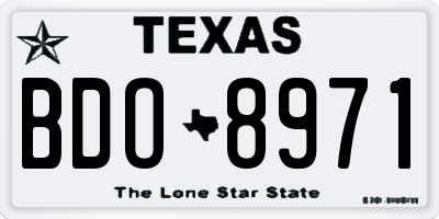 TX license plate BDO8971