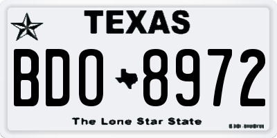 TX license plate BDO8972