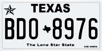 TX license plate BDO8976