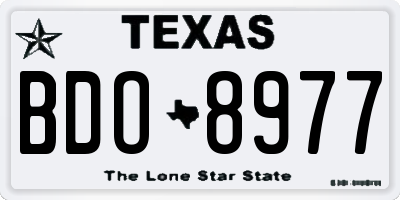 TX license plate BDO8977