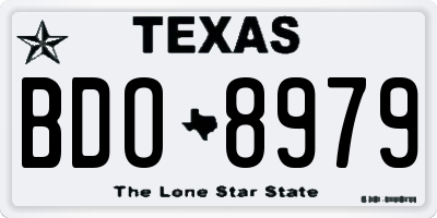 TX license plate BDO8979