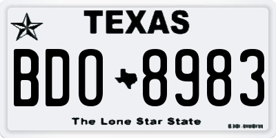 TX license plate BDO8983