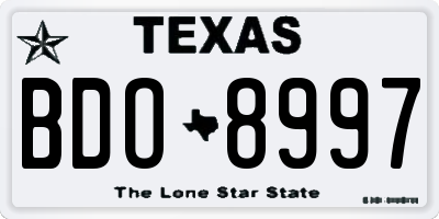 TX license plate BDO8997