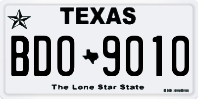 TX license plate BDO9010