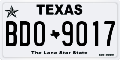 TX license plate BDO9017