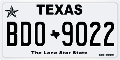 TX license plate BDO9022