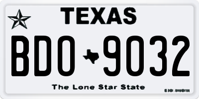 TX license plate BDO9032