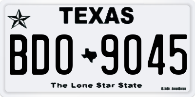TX license plate BDO9045