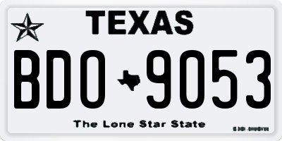 TX license plate BDO9053