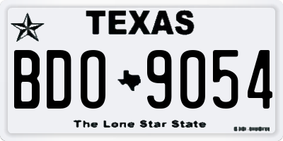 TX license plate BDO9054