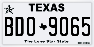 TX license plate BDO9065