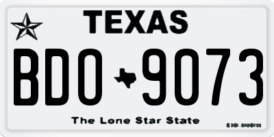 TX license plate BDO9073