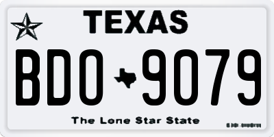 TX license plate BDO9079