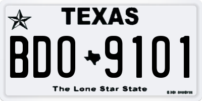 TX license plate BDO9101