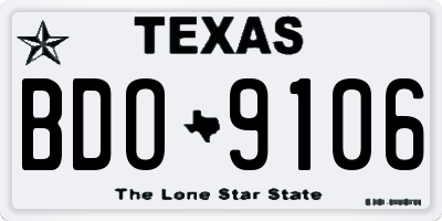 TX license plate BDO9106
