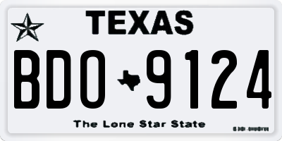 TX license plate BDO9124