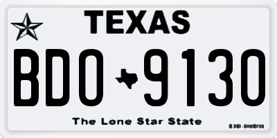 TX license plate BDO9130