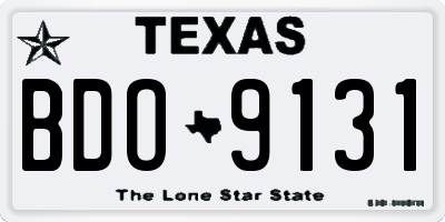TX license plate BDO9131