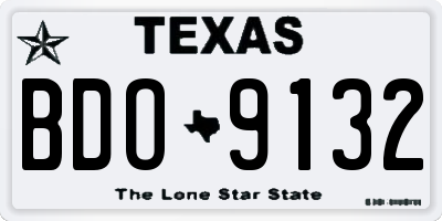 TX license plate BDO9132