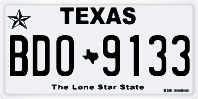 TX license plate BDO9133