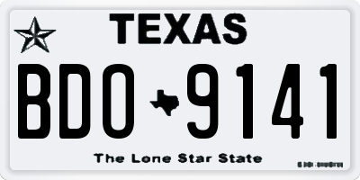 TX license plate BDO9141
