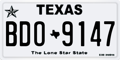 TX license plate BDO9147
