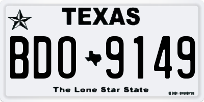 TX license plate BDO9149