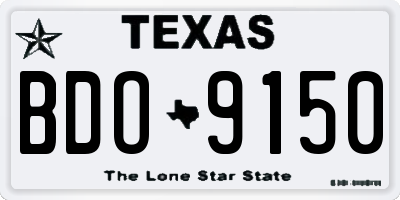TX license plate BDO9150