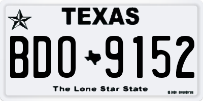 TX license plate BDO9152