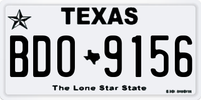 TX license plate BDO9156