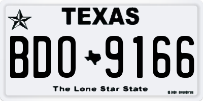 TX license plate BDO9166