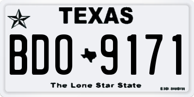 TX license plate BDO9171