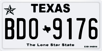 TX license plate BDO9176