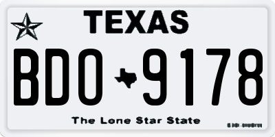 TX license plate BDO9178